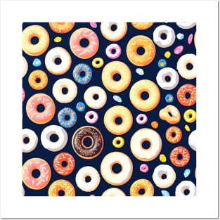 Seamless donuts pattern Posters and Art